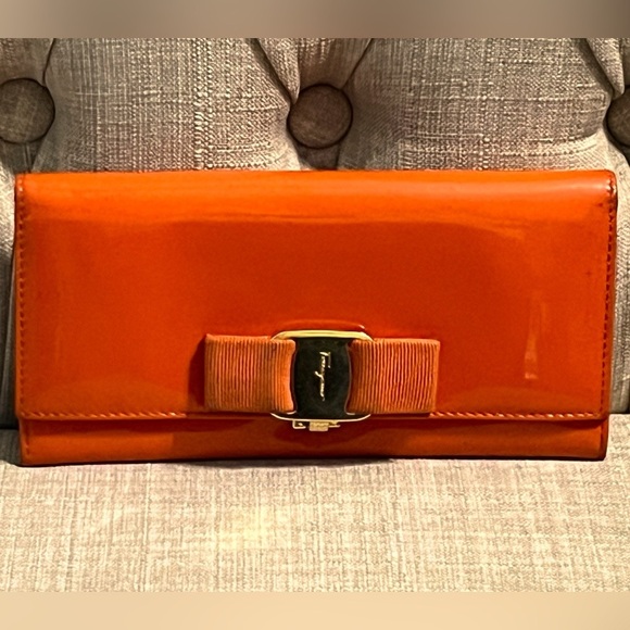 Salvatore Ferragamo Handbags - Salvatore Ferragamo Vala Bifold Long Wallet vintage & rare color